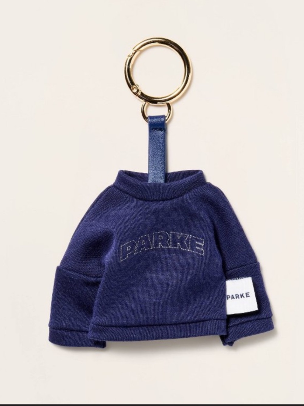 Parke x Target Mockneck Sweatshirt Keychain in Navy Blue, NWT and sealed